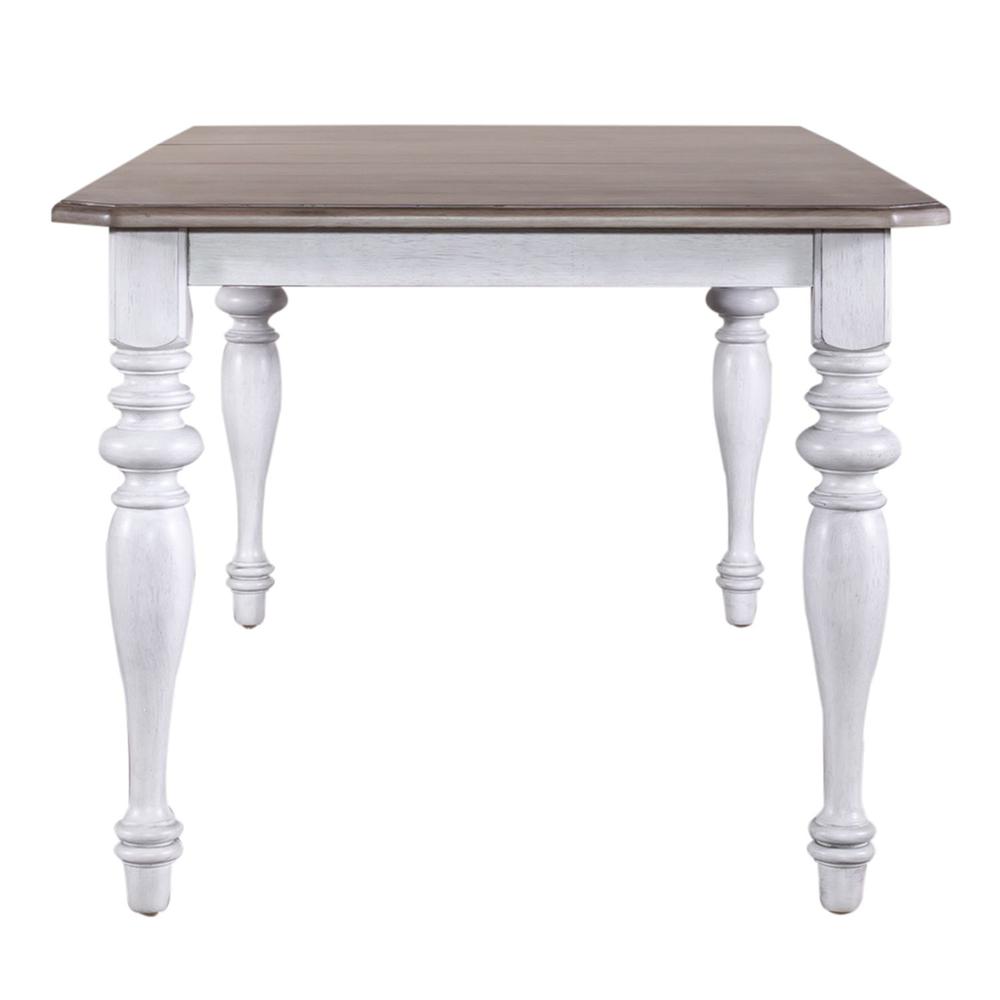 Ocean Isle Rectangular Leg Table in Antique White w/ Weathered Pine