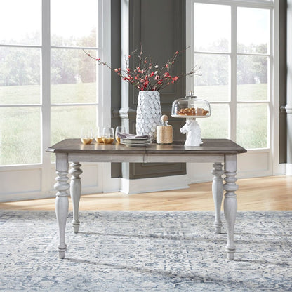 Ocean Isle Rectangular Leg Table 18" Removable Leaf - Antique White & Weathered