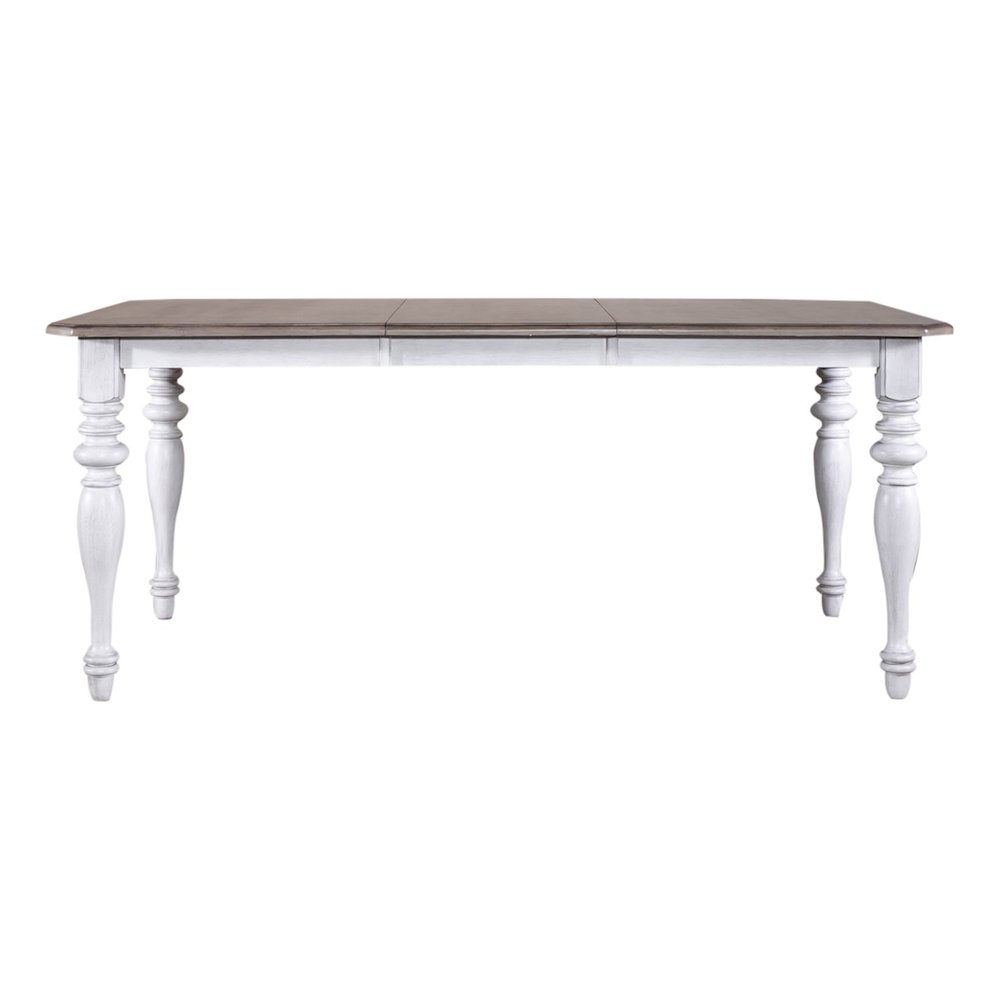 Ocean Isle Rectangular Leg Table 18" Removable Leaf - Antique White & Weathered