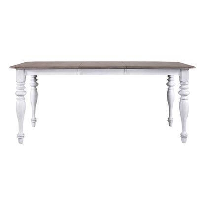 Ocean Isle Rectangular Leg Table 18" Removable Leaf - Antique White & Weathered