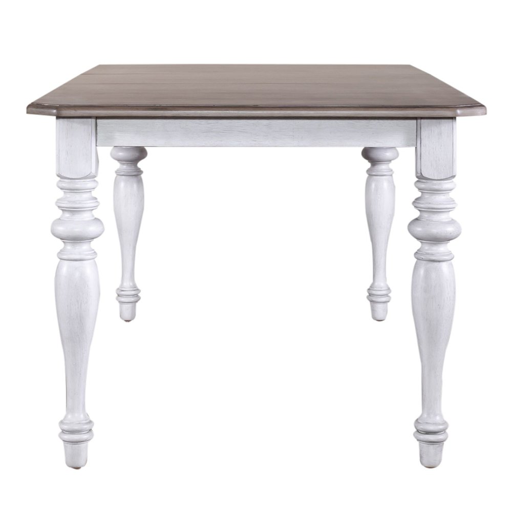 Ocean Isle Rectangular Leg Table 18" Removable Leaf - Antique White & Weathered