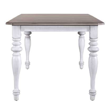 Ocean Isle Rectangular Leg Table 18" Removable Leaf - Antique White & Weathered