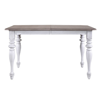 Ocean Isle Rectangular Leg Table 18" Removable Leaf - Antique White & Weathered