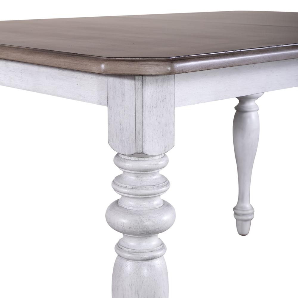 Ocean Isle Rectangular Leg Table in Antique White w/ Weathered Pine