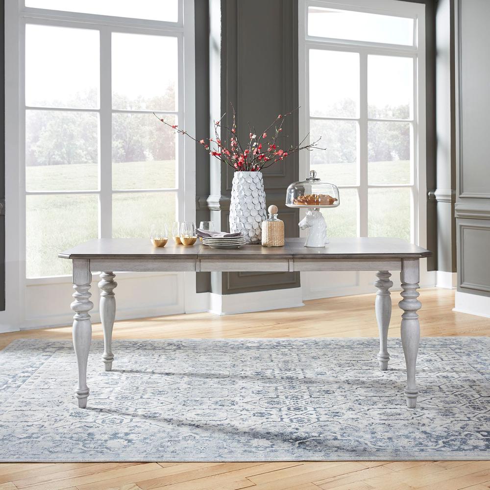 Ocean Isle Rectangular Leg Table in Antique White w/ Weathered Pine