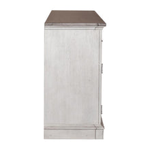 Ocean Isle 72 Inch Entertainment TV Stand in Antique White w/ Weathered Pine