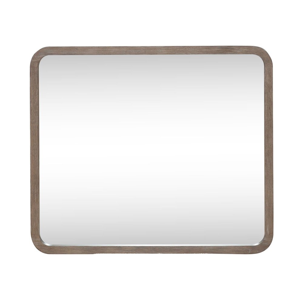 South Bend Landscape Mirror Contemporary Wood Framed 42" x 36" - Burnished Clay