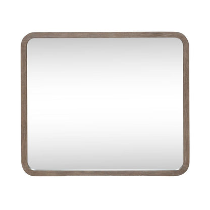 South Bend Landscape Mirror Contemporary Wood Framed 42" x 36" - Burnished Clay