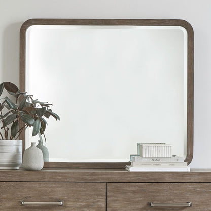 South Bend Landscape Mirror Contemporary Wood Framed 42" x 36" - Burnished Clay