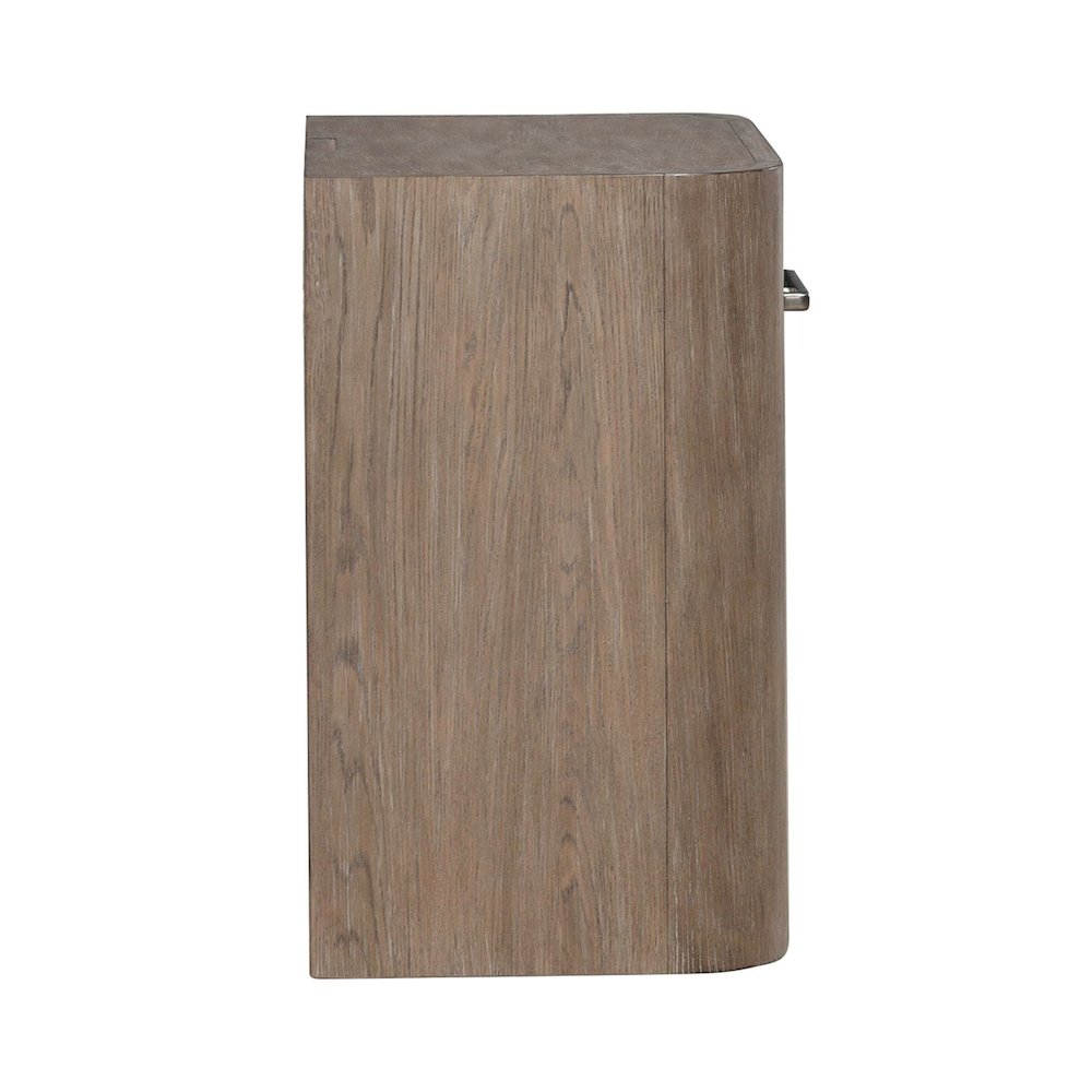 Open Nightstand with AC USB Charging Station Station  - Burnished Clay Wood