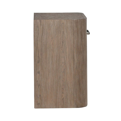 Open Nightstand with AC USB Charging Station Station  - Burnished Clay Wood