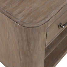 Open Nightstand with AC USB Charging Station Station  - Burnished Clay Wood