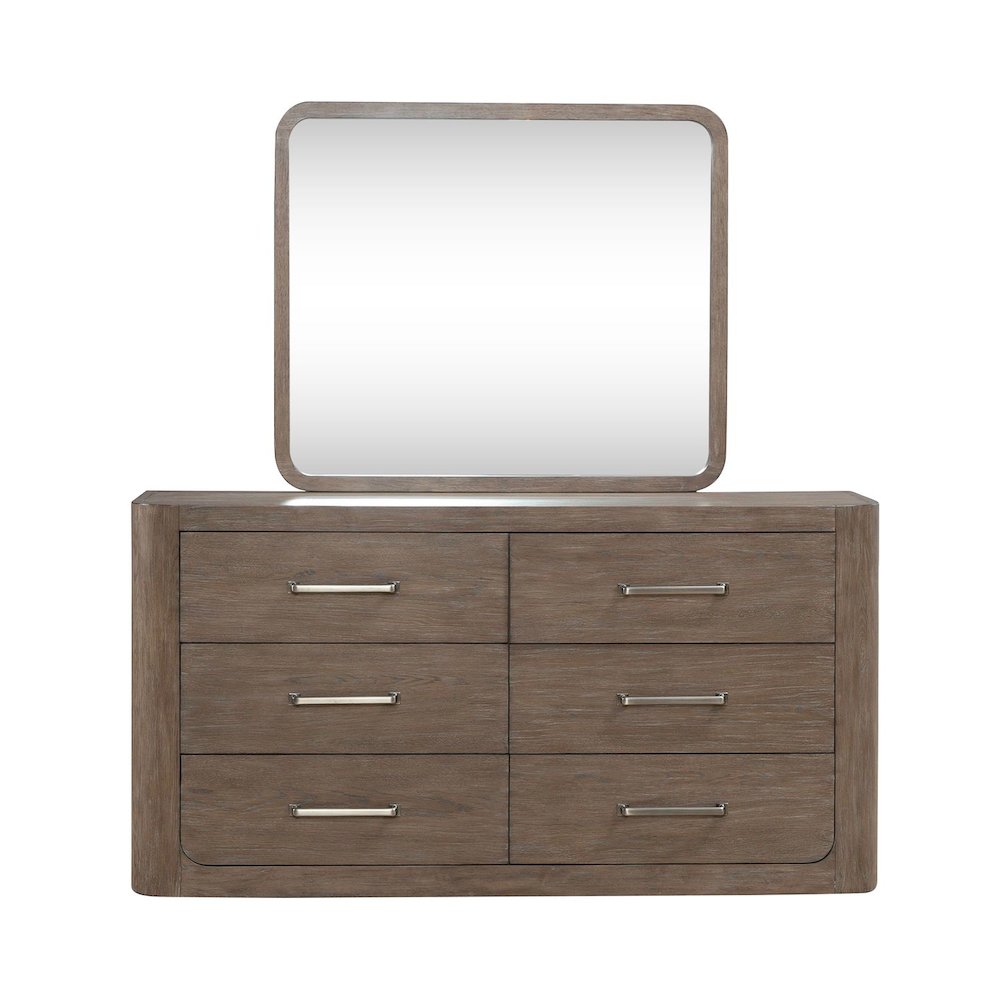 California King Shelter Bed, Dresser & Mirror Bedroom Set - Burnished Clay