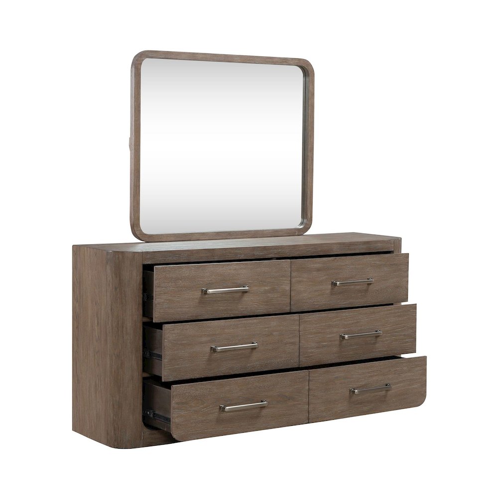 California King Shelter Bed, Dresser & Mirror Bedroom Set - Burnished Clay