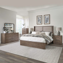 King Shelter Bed, Dresser & Mirror, Chest, Night Stand Set - Burnished Clay