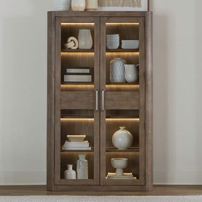 South Bend Bunching Display Cabinet for Dining Room Storage - Burnished Clay