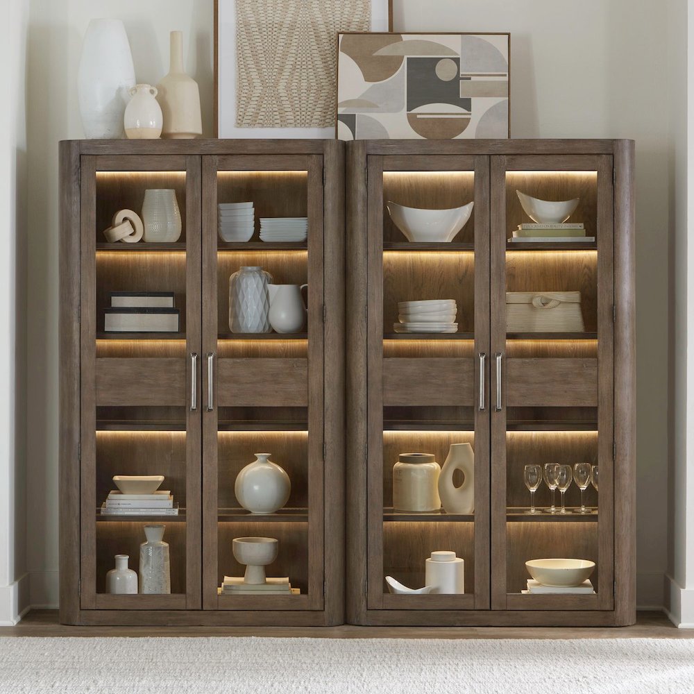 South Bend 2 Piece Bunching Cabinet Set for Dining Room Storage - Burnished Clay