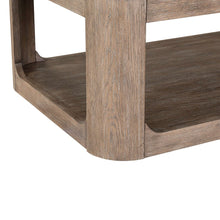 Living Room Rectangular Cocktail Table  with Wheels - Burnished Clay Oak Wood