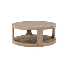 Living Room Round Cocktail Table - Burnished Clay Oak Wood