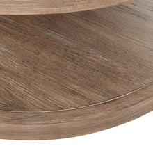 Living Room Round Cocktail Table - Burnished Clay Oak Wood