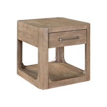 Living Room End Table Contemporary with Storage Drawer - Burnished Clay Oak Wood