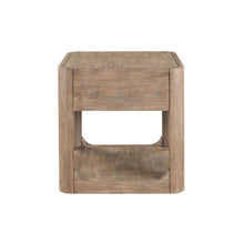 Living Room End Table Contemporary with Storage Drawer - Burnished Clay Oak Wood