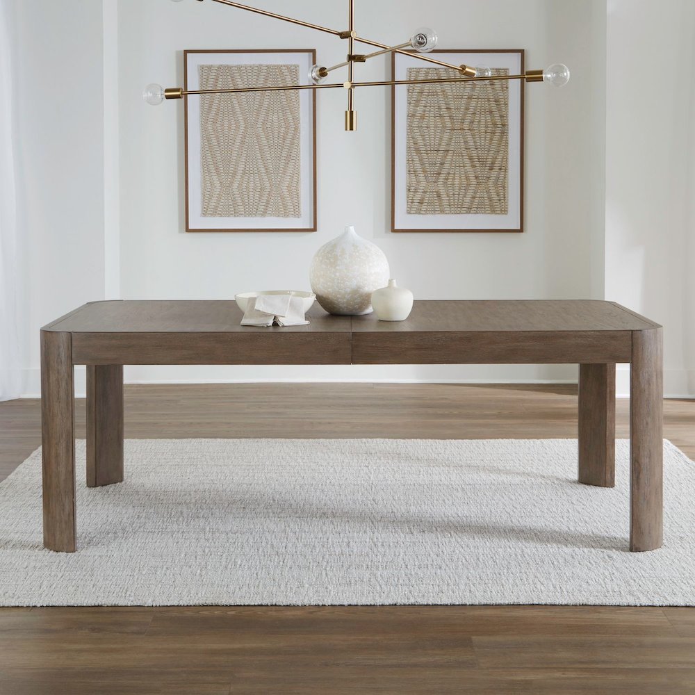 South Bend Rectangular Leg Table - Removeable Leaf - Burnished Clay