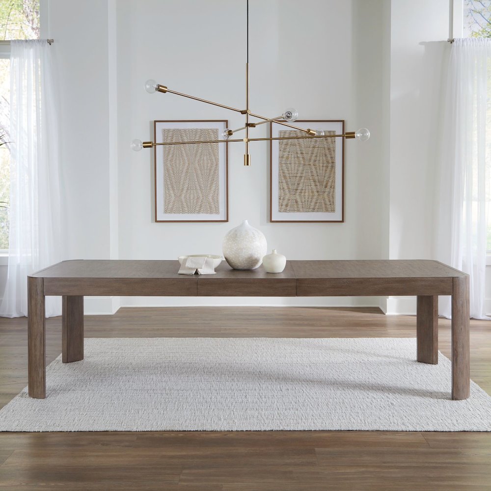 South Bend Rectangular Leg Table - Removeable Leaf - Burnished Clay