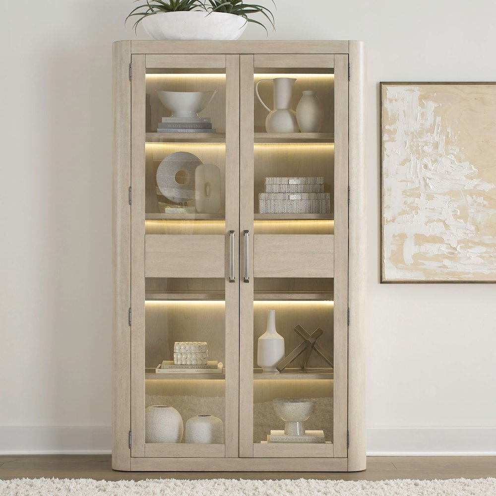 South Bend Bunching Display Cabinet - Cloud White Wood