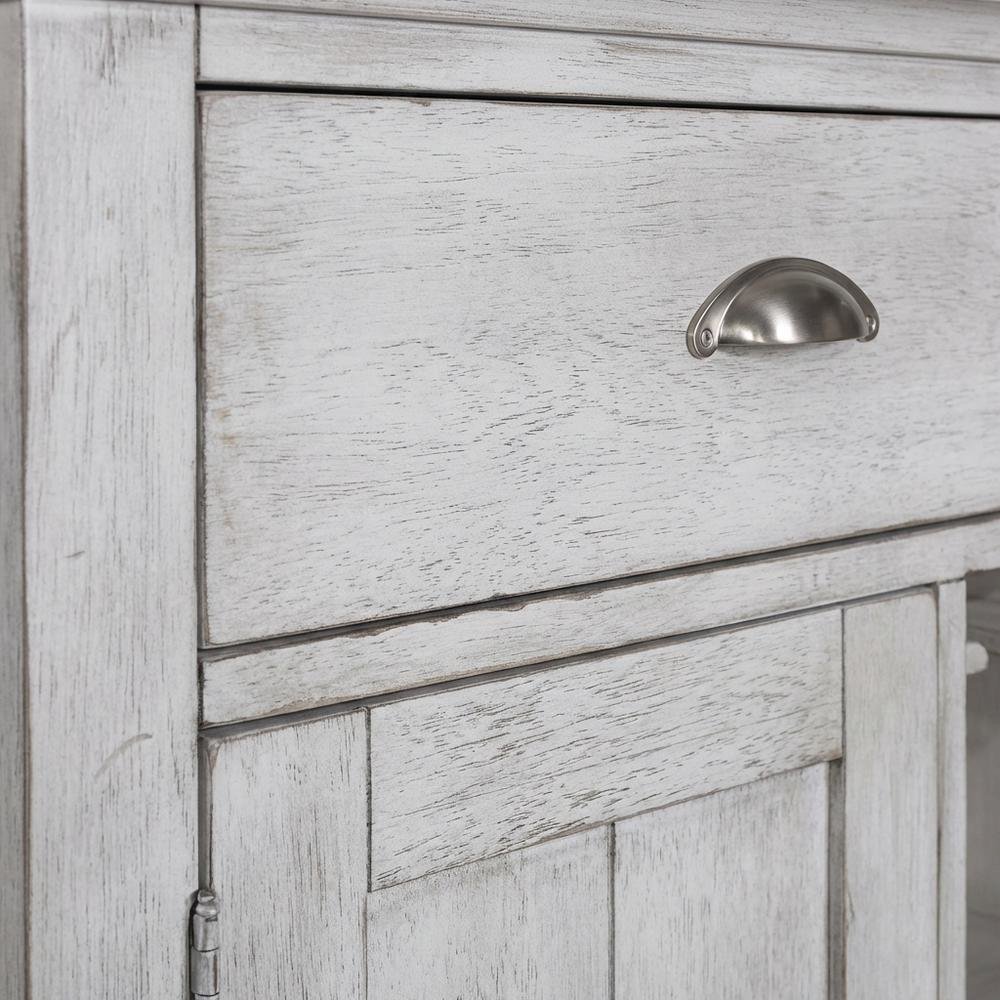 Traditional Rubberwood Hutch & Buffet in Pine Veneers for Dining Room Storage