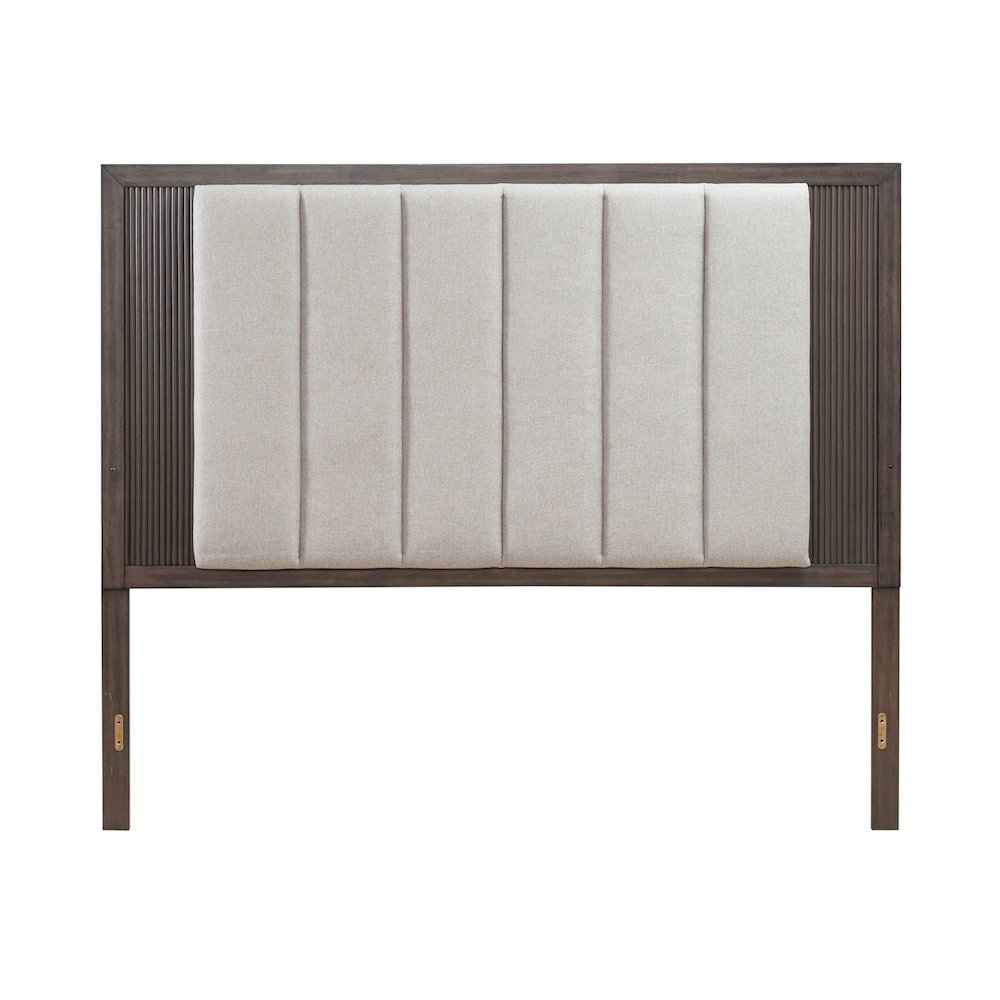 Modern Edge King Upholstered Panel Headboard  - Caffe