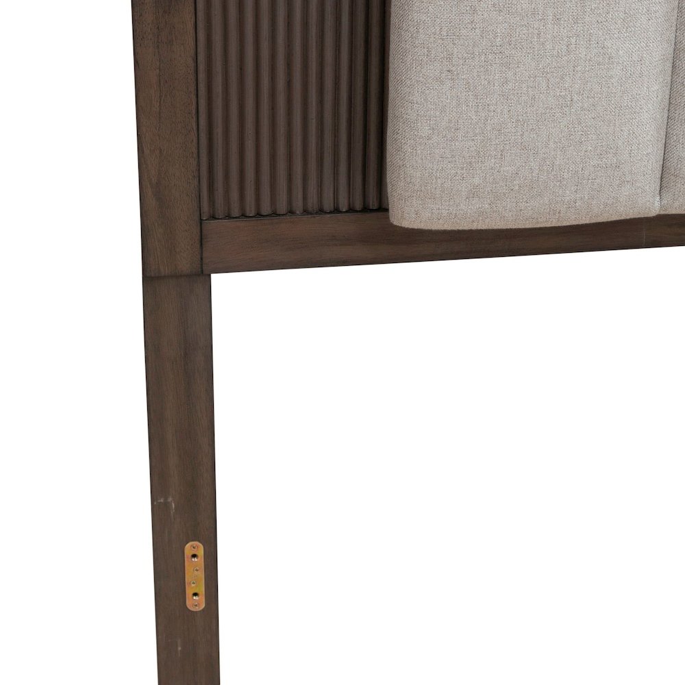 Modern Edge King Upholstered Panel Headboard  - Caffe