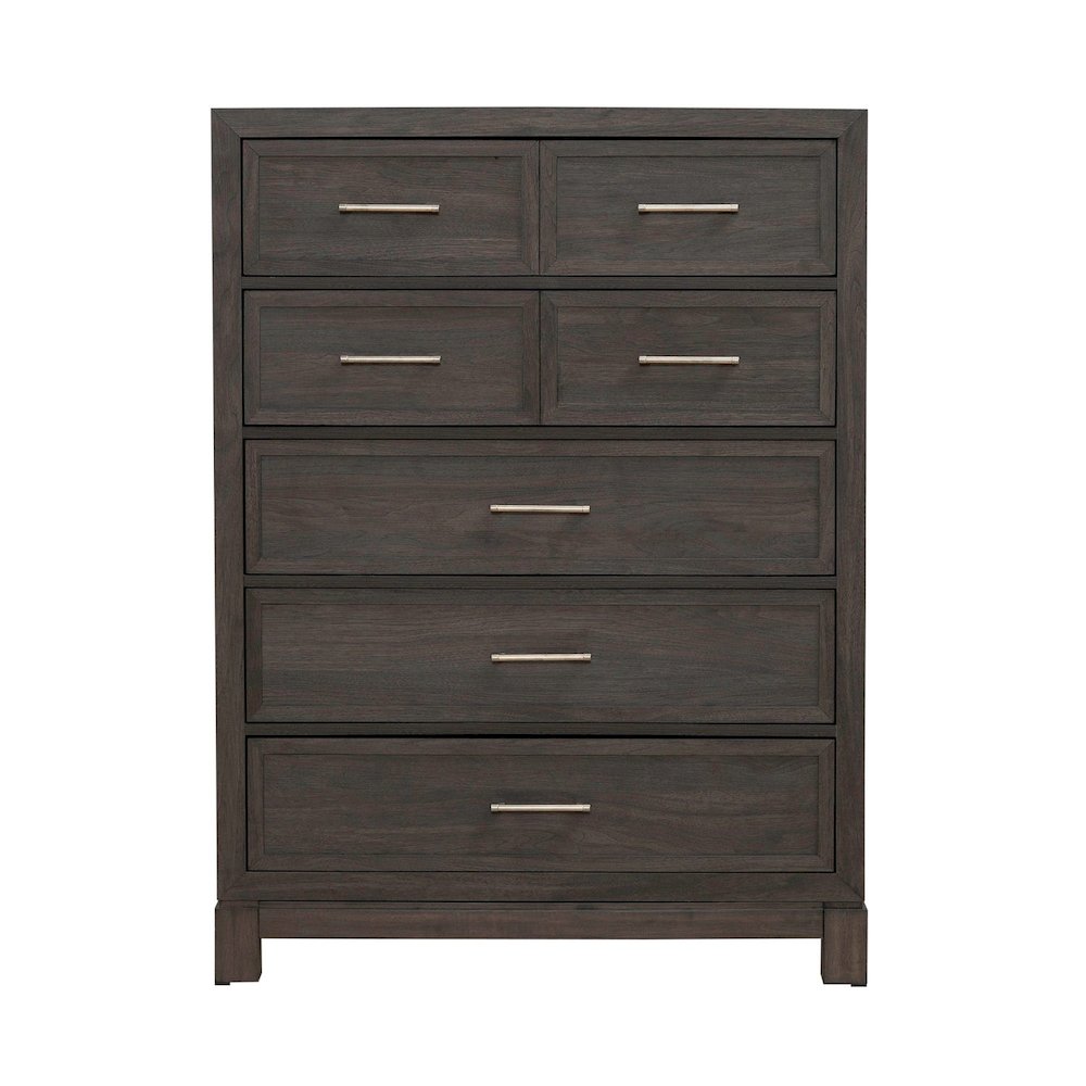 Modern Edge 5 Drawer Chest for Bedroom - Caffe