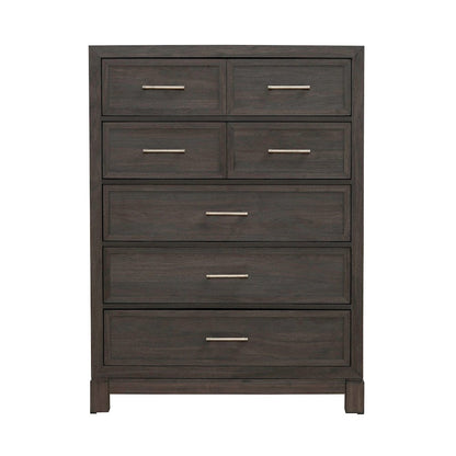 Modern Edge 5 Drawer Chest for Bedroom - Caffe