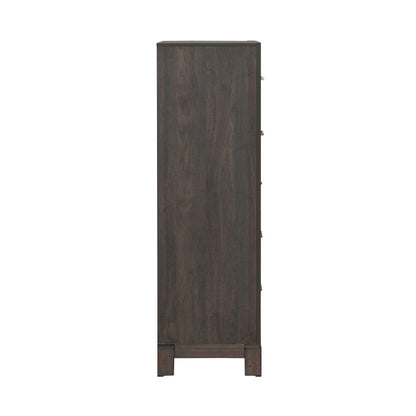 Modern Edge 5 Drawer Chest for Bedroom - Caffe