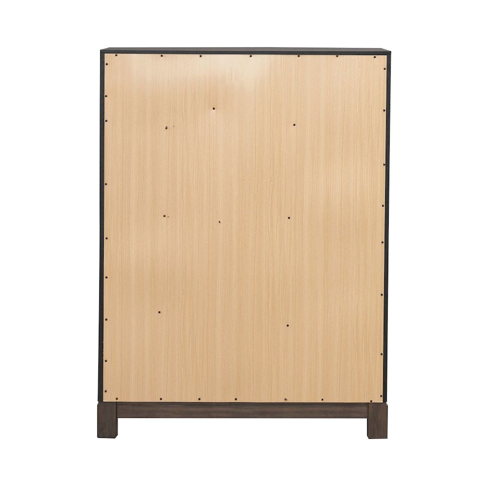 Modern Edge 5 Drawer Chest for Bedroom - Caffe