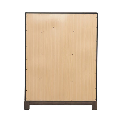 Modern Edge 5 Drawer Chest for Bedroom - Caffe