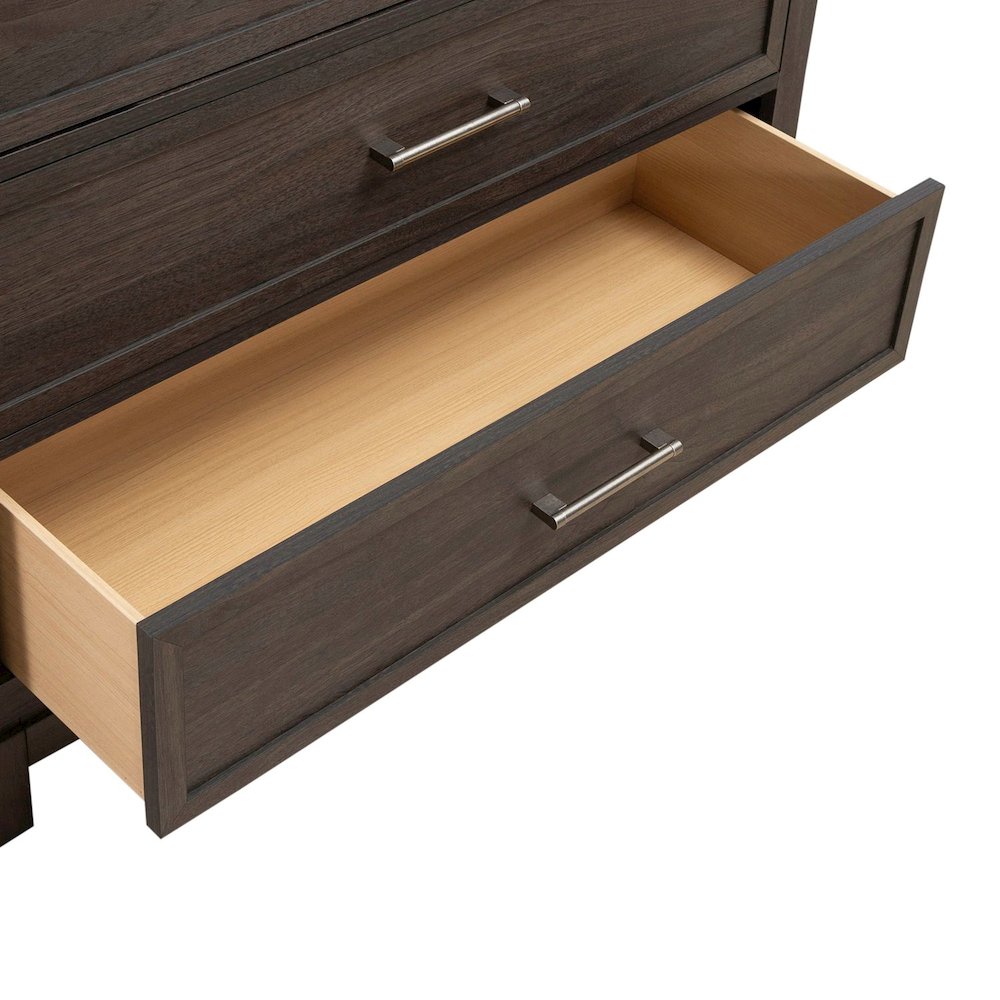 Modern Edge 5 Drawer Chest for Bedroom - Caffe