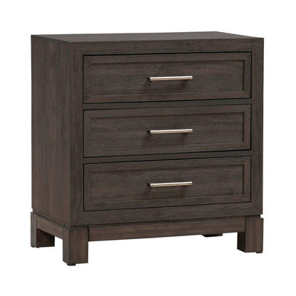 Modern Edge Bedroom Nightstand w/ Charging Station USB-A USB-C - Caffe