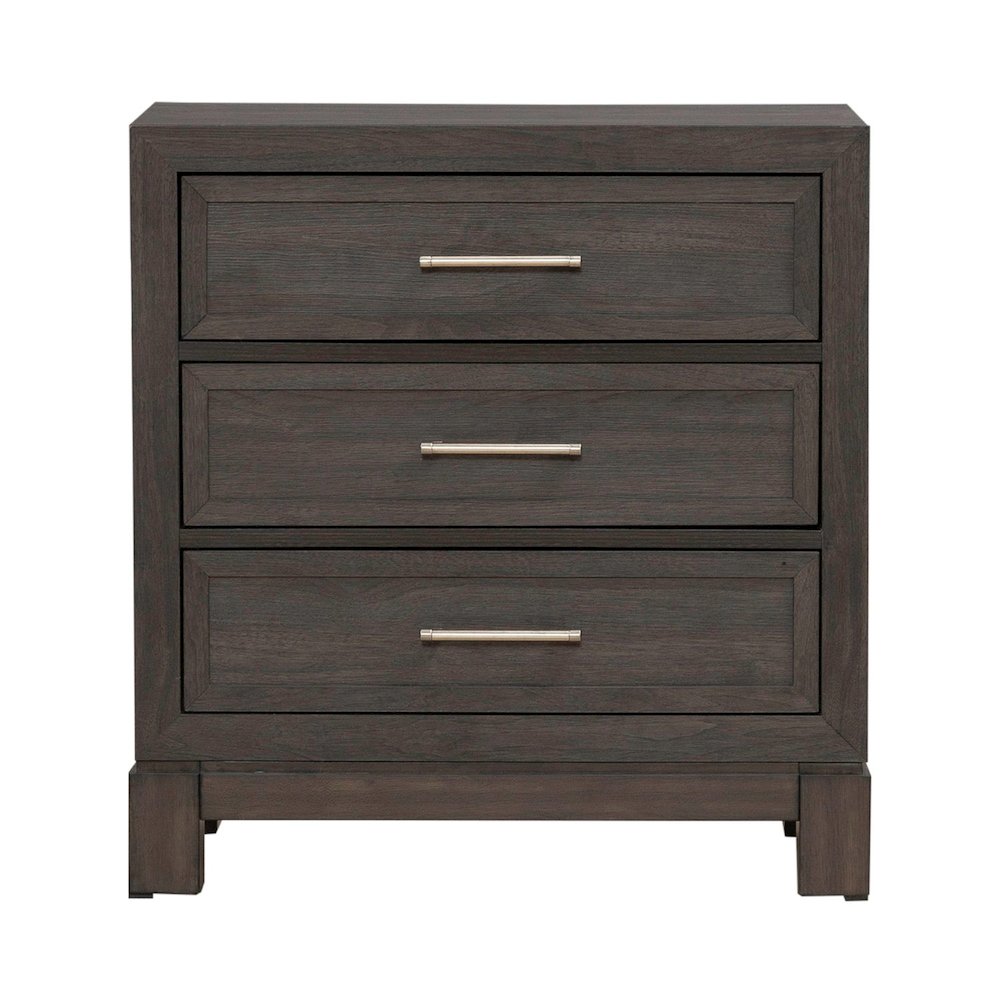 Modern Edge Bedroom Nightstand w/ Charging Station USB-A USB-C - Caffe