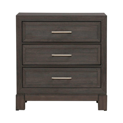 Modern Edge Bedroom Nightstand w/ Charging Station USB-A USB-C - Caffe