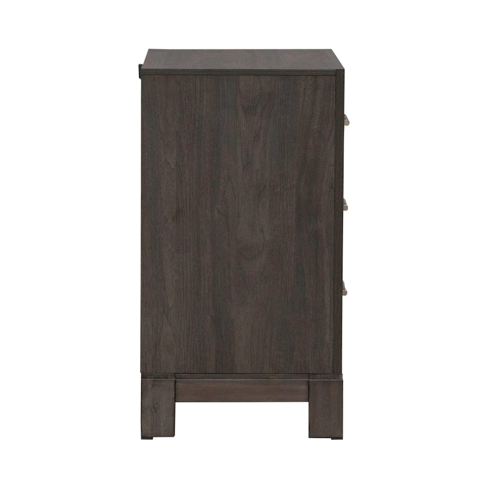 Modern Edge Bedroom Nightstand w/ Charging Station USB-A USB-C - Caffe