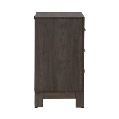 Modern Edge Bedroom Nightstand w/ Charging Station USB-A USB-C - Caffe
