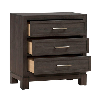 Modern Edge Bedroom Nightstand w/ Charging Station USB-A USB-C - Caffe