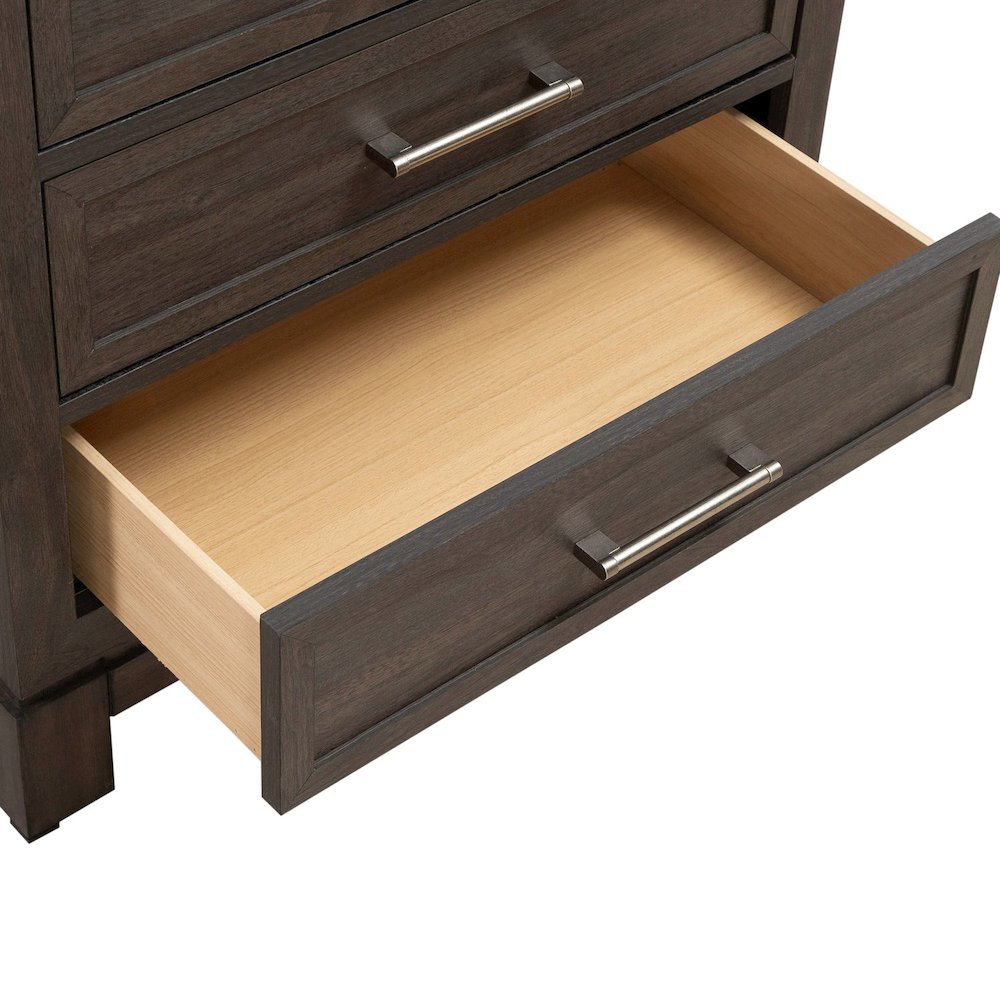 Modern Edge Bedroom Nightstand w/ Charging Station USB-A USB-C - Caffe