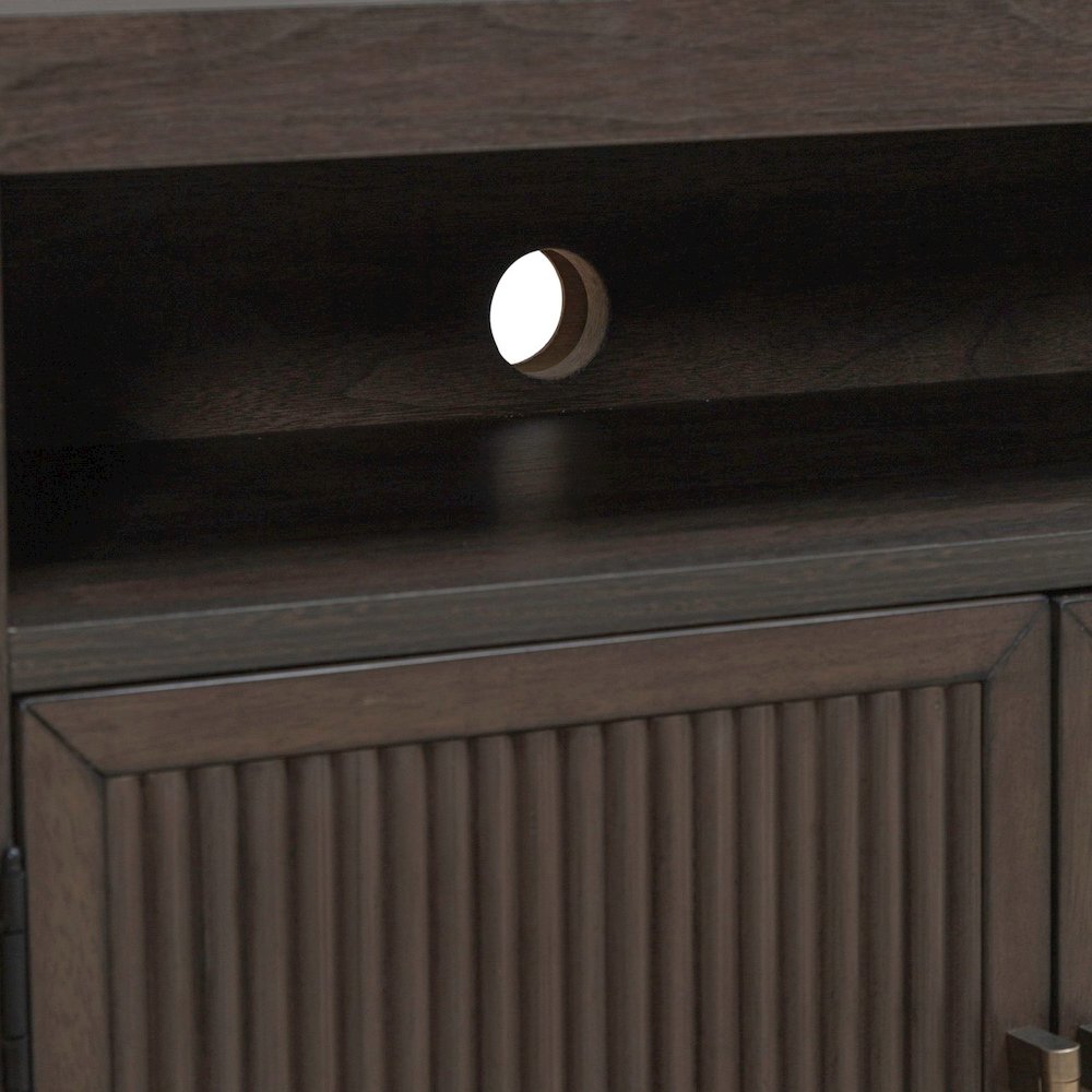 Modern Edge Bedroom Bedside Chest w/ Charging Station USB-A USB-C - Caffe
