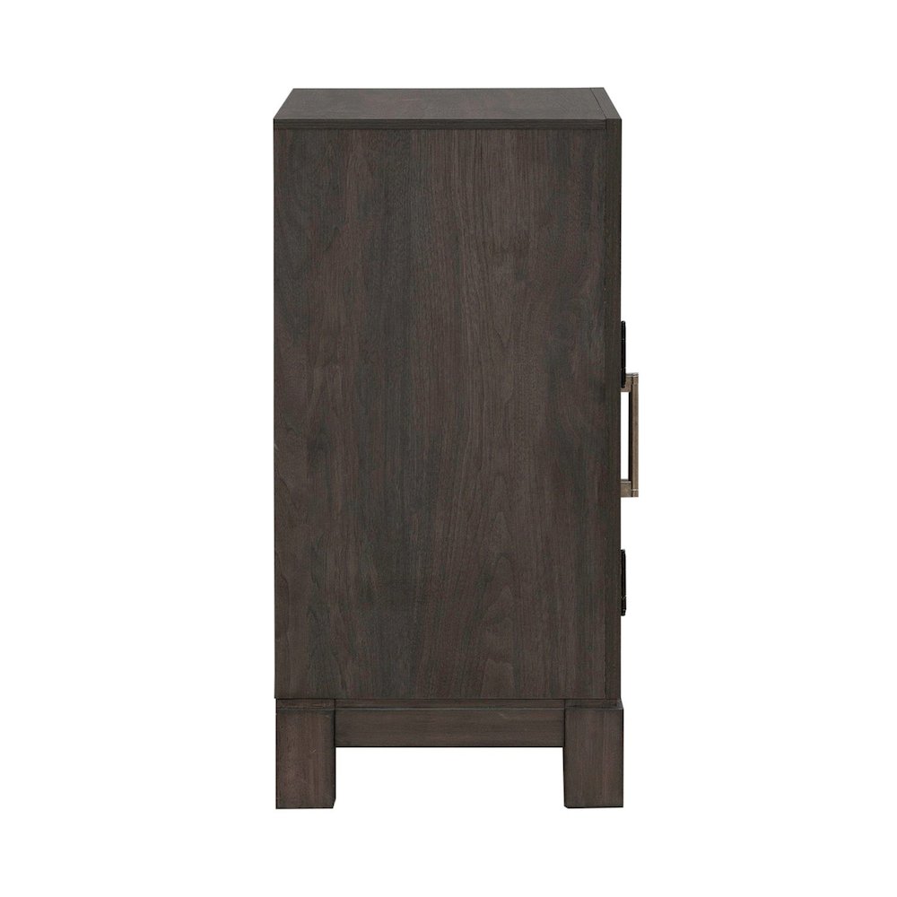 Modern Edge Bedroom Bedside Chest w/ Charging Station USB-A USB-C - Caffe