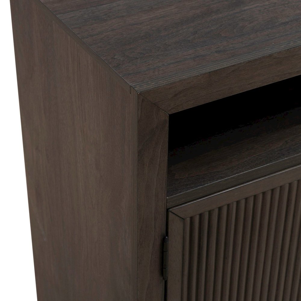 Modern Edge Bedroom Bedside Chest w/ Charging Station USB-A USB-C - Caffe
