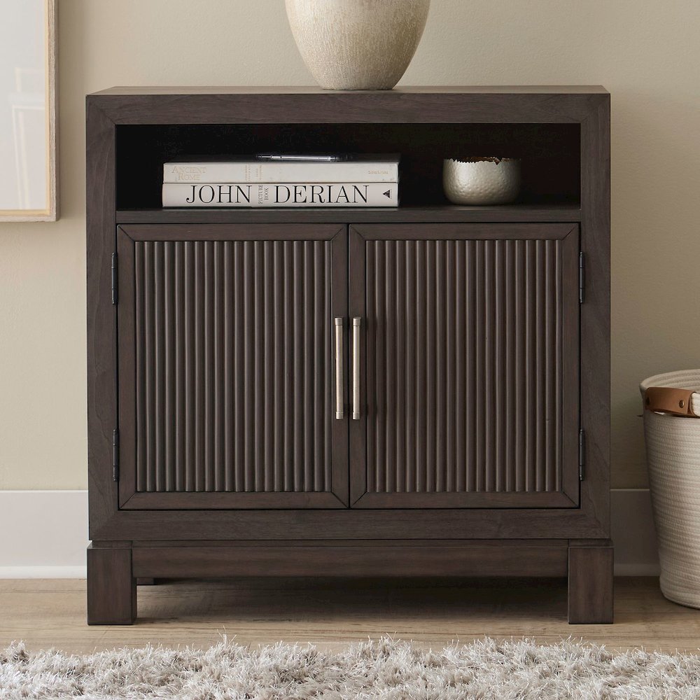 Modern Edge Bedroom Bedside Chest w/ Charging Station USB-A USB-C - Caffe
