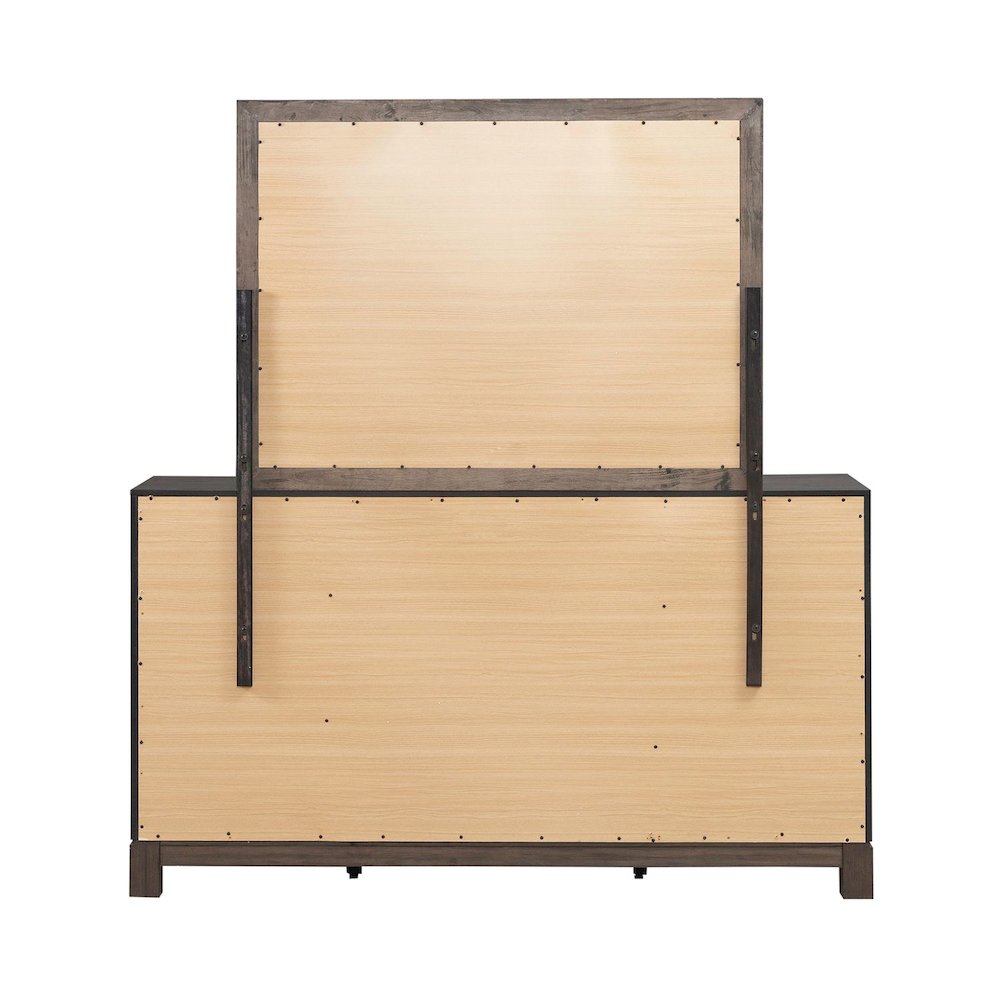 Modern Edge Dresser & Mirror Set for Bedroom - Caffe